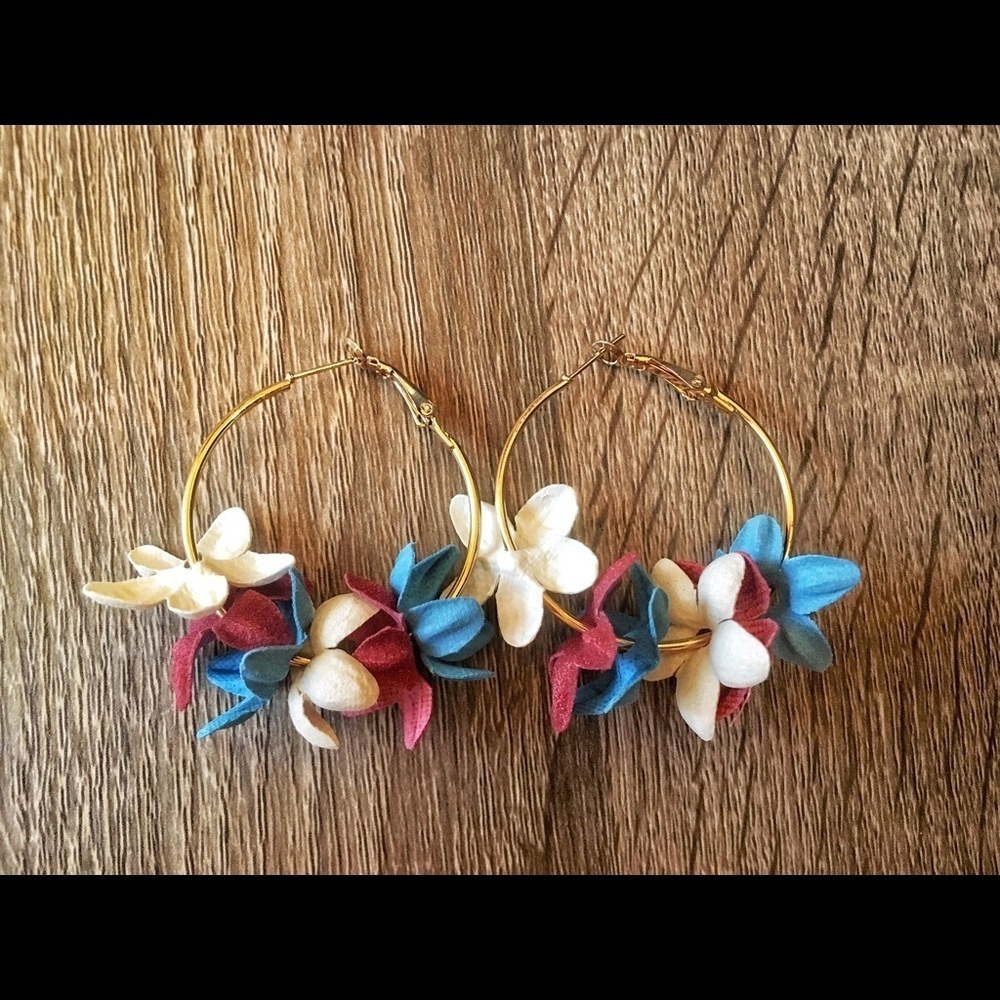 BOGO “Mantra” Floral Hoop Earrings